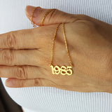 Old English Year Necklace, Birth Year Necklace, Customized Year Necklace