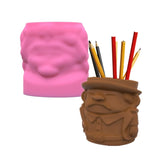 Old Man Pen Holder Gypsum Flower Pot Silicone Mold