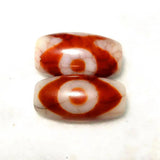 Red Agate Dragon 3 Eyes DZI Beads 11*20mm