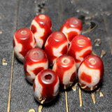 Red Agate Dragon pattern DZI Beads, 11*20mm