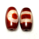 Red Agate Dragon Pattern DZI Beads, 11*20mm, Amulet Jewelry DIY