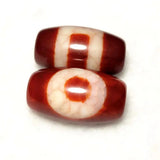 Red Agate Dragon Pattern DZI Beads, 11*20mm, Amulet Jewelry DIY