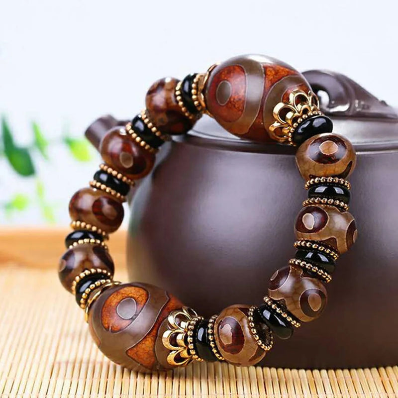 Tibetan Dzi Bracelet Three Eyes Jade Jewelry