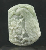 Hetian Jade Flower & Peacock Pendant