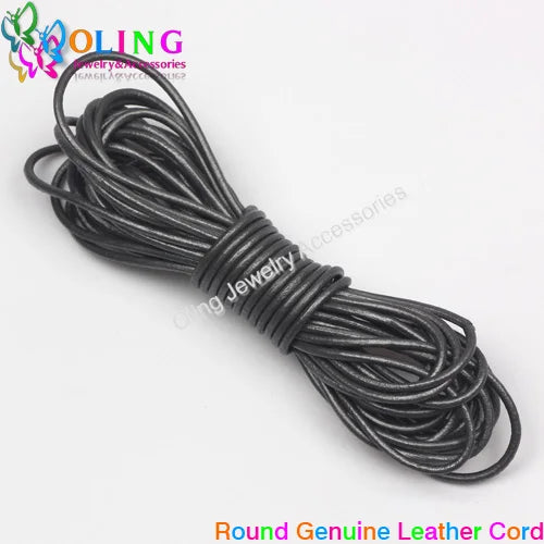 OlingArt 1.5mm 10M Round Pearl Leather Cord DIY Necklace Bracelet