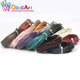 OlingArt 1.5mm 10M Round Pearl Leather Cord DIY Necklace Bracelet