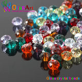 100pcs 8mm Mixed Faceted Glass Crystal Rondelle Spacer Beads DIY Jewelry