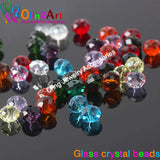 100pcs 8mm Mixed Faceted Glass Crystal Rondelle Spacer Beads DIY Jewelry