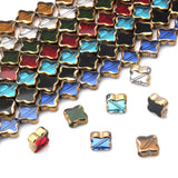 OlingArt 10MM Glass Crystal Side Plating Beads DIY Jewelry Making