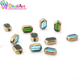 OlingArt 10MM Glass Crystal Side Plating Beads DIY Jewelry Making