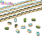 OlingArt 10MM Glass Crystal Side Plating Beads DIY Jewelry Making