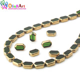 OlingArt 10MM Glass Crystal Side Plating Beads DIY Jewelry Making