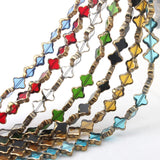 OlingArt 10MM Glass Crystal Side Plating Beads DIY Jewelry Making
