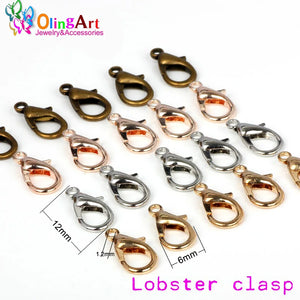OlingArt Lobster Clasps Bronze/Gold/Silver Hooks for DIY Jewelry Making