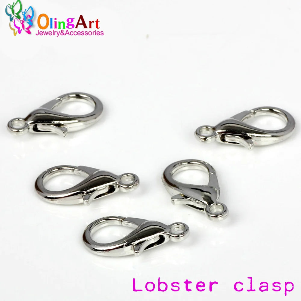 OlingArt Lobster Clasps Bronze/Gold/Silver Hooks for DIY Jewelry Making