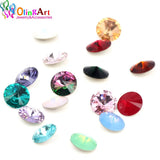 OlingArt 16pcs Puntsteen Crystal Rivoli (12MM) 5 Stuks (Crystal Shine)