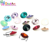 OlingArt 16pcs Puntsteen Crystal Rivoli (12MM) 5 Stuks (Crystal Shine)