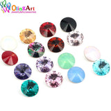 OlingArt 16pcs Puntsteen Crystal Rivoli (12MM) 5 Stuks (Crystal Shine)