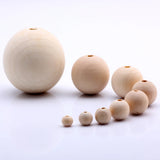 OlingArt 30MM 12pcs Natural Wooden Round Beads DIY Crafts Jewelry Making