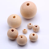 OlingArt 30MM 12pcs Natural Wooden Round Beads DIY Crafts Jewelry Making