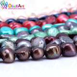 OlingArt Natural Pearl Oval Beads 45PCS DIY Jewelry Making