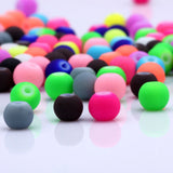 OlingArt 6MM 1000PCS/Lot Rubber Glass Beads High Candy Neon Matte