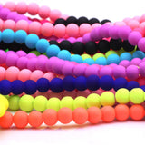 OlingArt 6MM 1000PCS/Lot Rubber Glass Beads High Candy Neon Matte