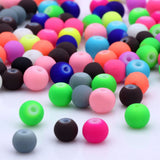 OlingArt 6MM 1000PCS/Lot Rubber Glass Beads High Candy Neon Matte