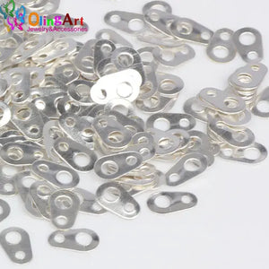 Plated Silver Metal Crimp End Caps Beads for DIY Jewelry Making