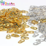 Plated Silver Metal Crimp End Caps Beads for DIY Jewelry Making