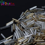 OlingArt &Silver 145g Silver-Lined Glass Seed Beads 9mm/11mm Tube