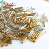 OlingArt &Silver 145g Silver-Lined Glass Seed Beads 9mm/11mm Tube