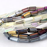 OlingArt Rectangle Glass Beads 36pcs/lot Multicolored Spacer DIY Jewelry Making