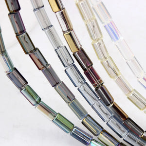 OlingArt Rectangle Glass Beads 36pcs/lot Multicolored Spacer DIY Jewelry Making