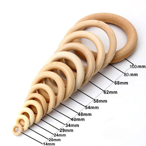 Olingart 15-100mm Hemu Wooden Ring Natural Children's Toys DIY Jewelry Making