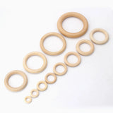 Olingart 15-100mm Hemu Wooden Ring Natural Children's Toys DIY Jewelry Making