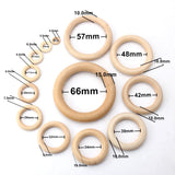 Olingart 15-100mm Hemu Wooden Ring Natural Children's Toys DIY Jewelry Making