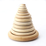 Olingart 15-100mm Hemu Wooden Ring Natural Children's Toys DIY Jewelry Making
