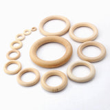 Olingart 15-100mm Hemu Wooden Ring Natural Children's Toys DIY Jewelry Making