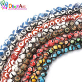 Tibetan Dzi Eyes Beads Green Agat Stone 8MM Round Loose Beads