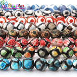 Tibetan Dzi Eyes Beads Green Agat Stone 8MM Round Loose Beads