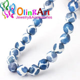 Tibetan Dzi Eyes Beads Green Agat Stone 8MM Round Loose Beads