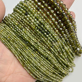Olive Green Faceted Zircon Beads 2 3 4mm Jewelry Making Spacer Beads