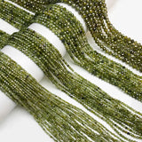 Olive Green Faceted Zircon Beads 2 3 4mm Jewelry Making Spacer Beads