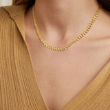 Olive Leaf Chain Necklace, Stainless Steel Jewelry