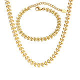Olive Leaf Chain Necklace, Stainless Steel Jewelry