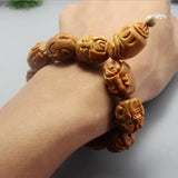 Olive Nuclear Carving Eighteen Arhats Tibetan Bracelet