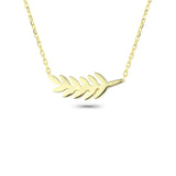 Sterling Silver Pendant Necklace with Olive Oil Leaf Design