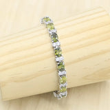 Olive Peridot Zircon Silver 925 Jewelry Set for Women Bridal Gift