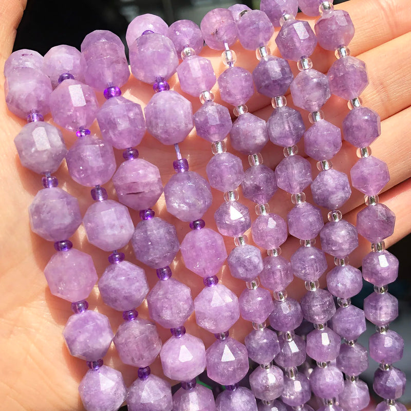 Faceted Purple Amethyst Beads 8-10mm 15''